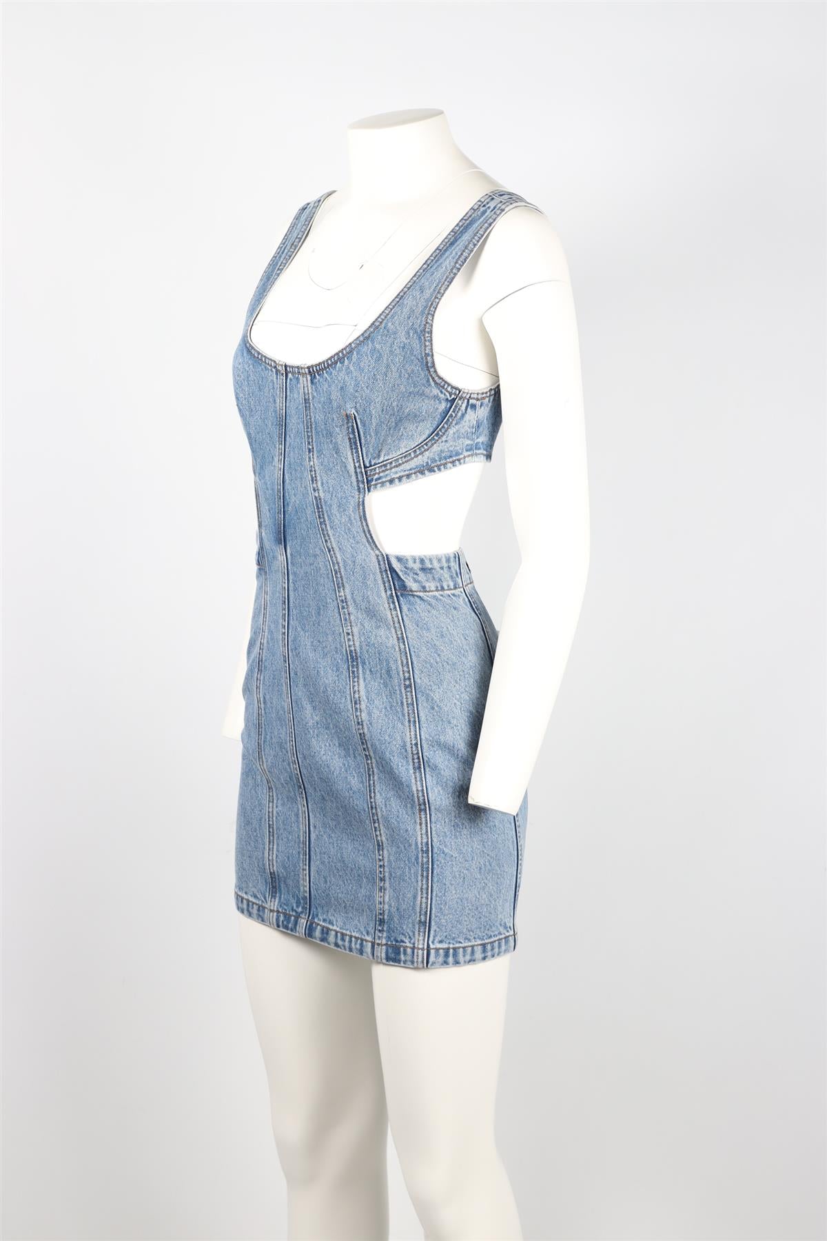 GRLFRND BLUE DENIM MINI DRESS XSMALL