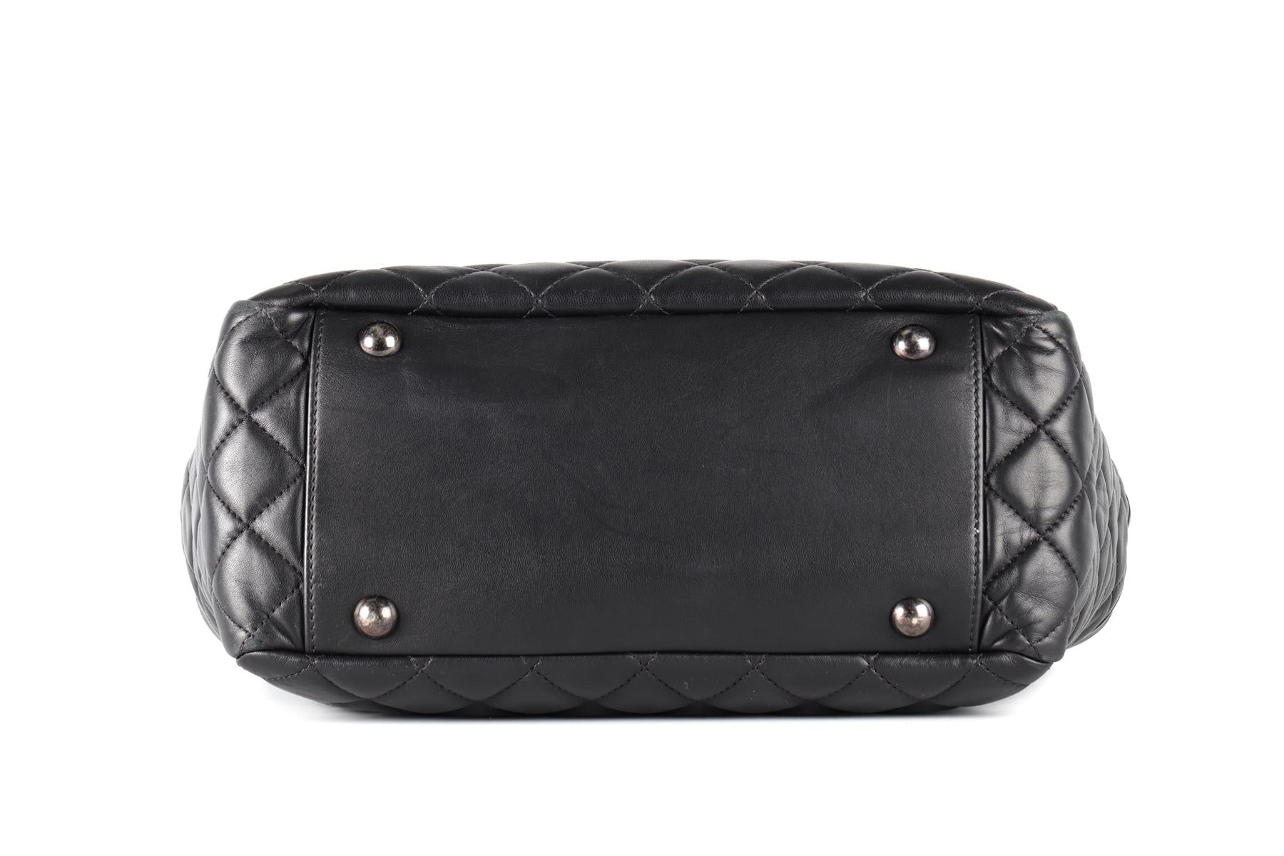 CHANEL BLACK 2014 SMALL QUILTED LEATHER TOTE BAG
