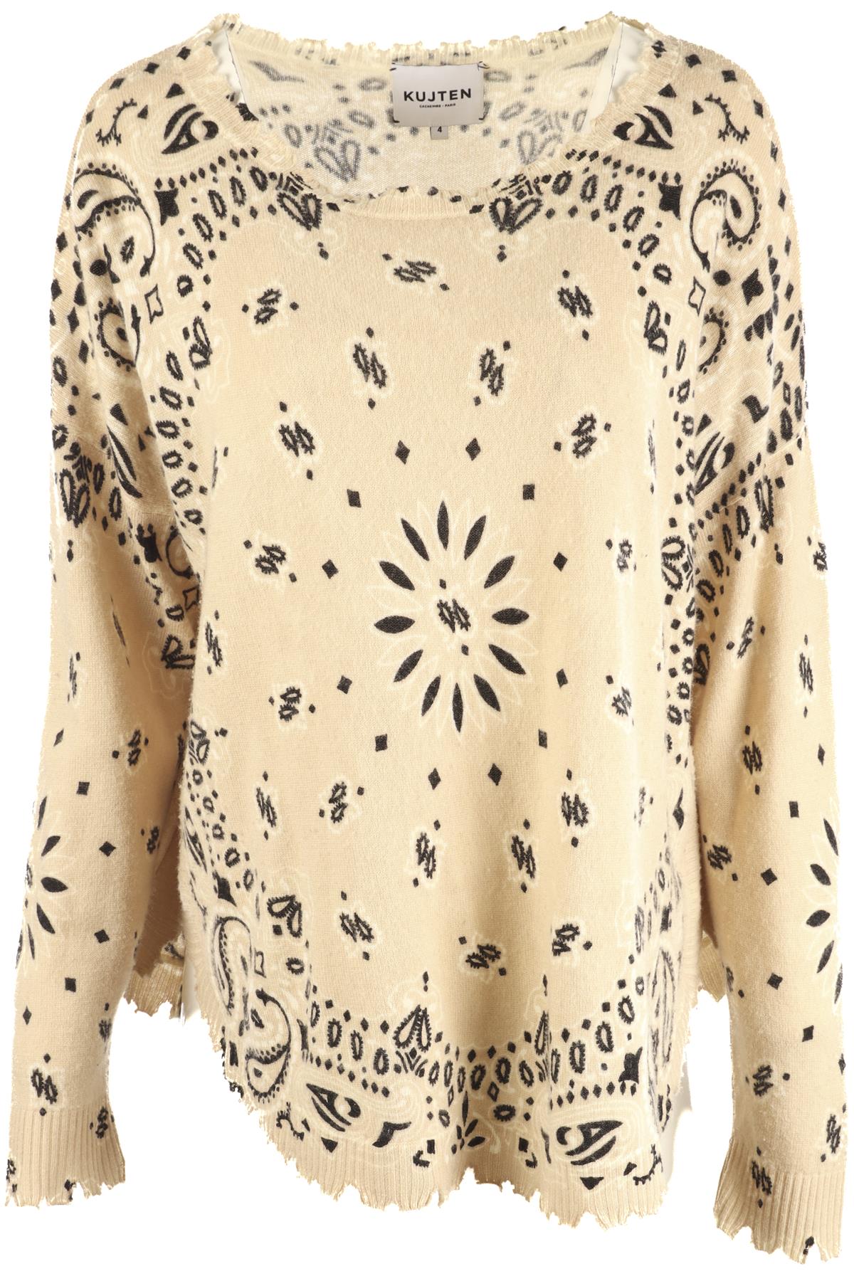 KUJTEN BEIGE CASHMERE SWEATER UK 12/14