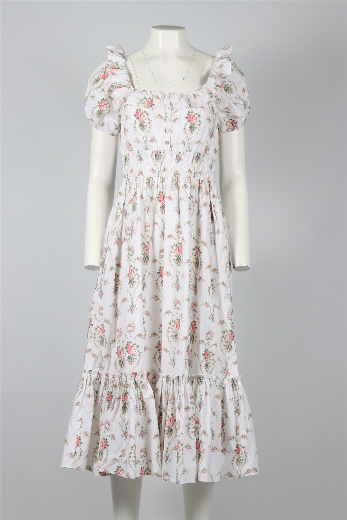 LOVESHACKFANCY MULTI COTTON MIDI DRESS SMALL