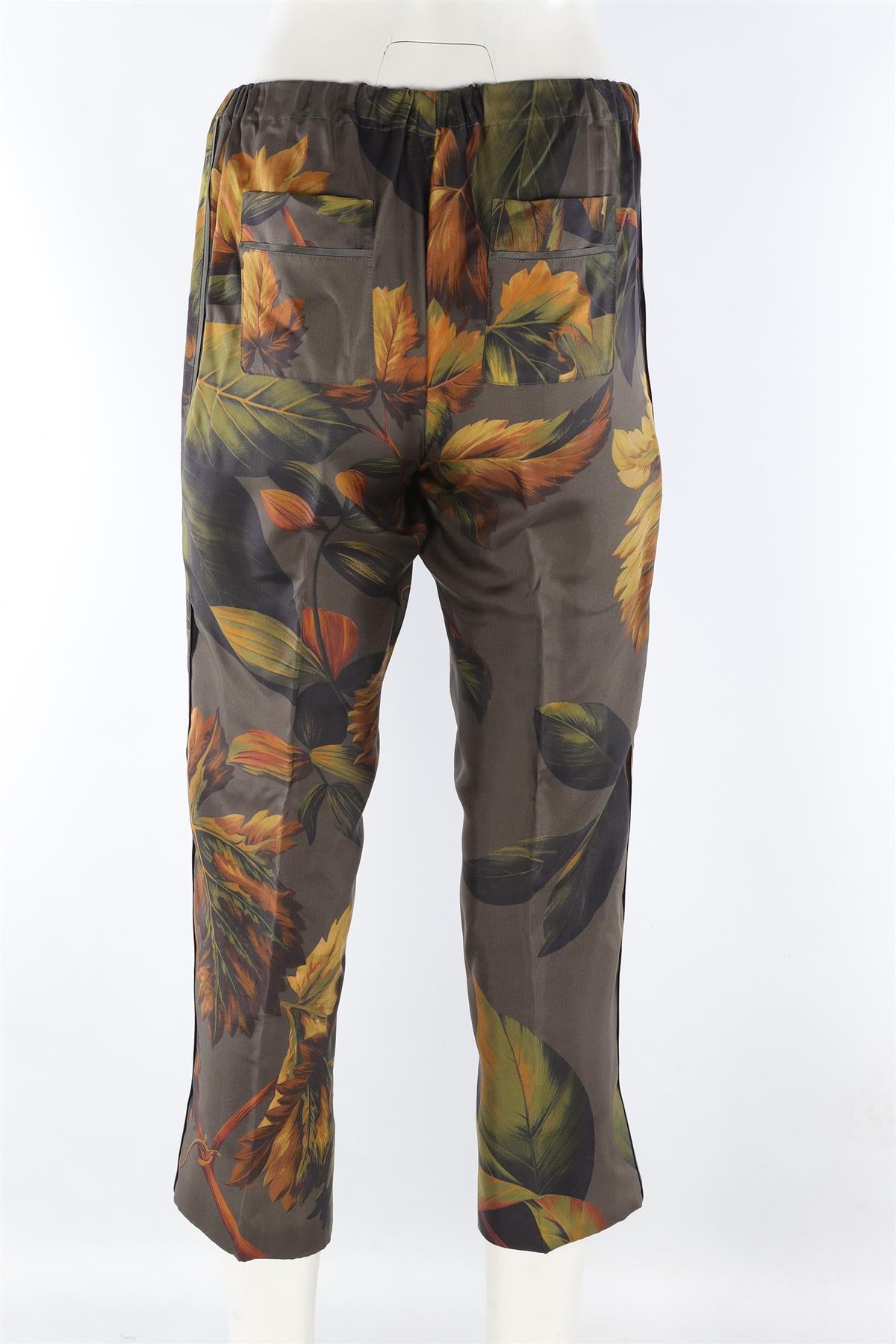 F.R.S FOR RESTLESS SLEEPERS GREEN SILK STRAIGHT LEG PANTS SMALL