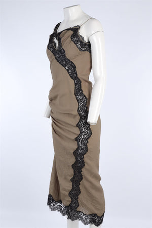 CHRISTOPHER ESBER GREEN CREPE MAXI DRESS