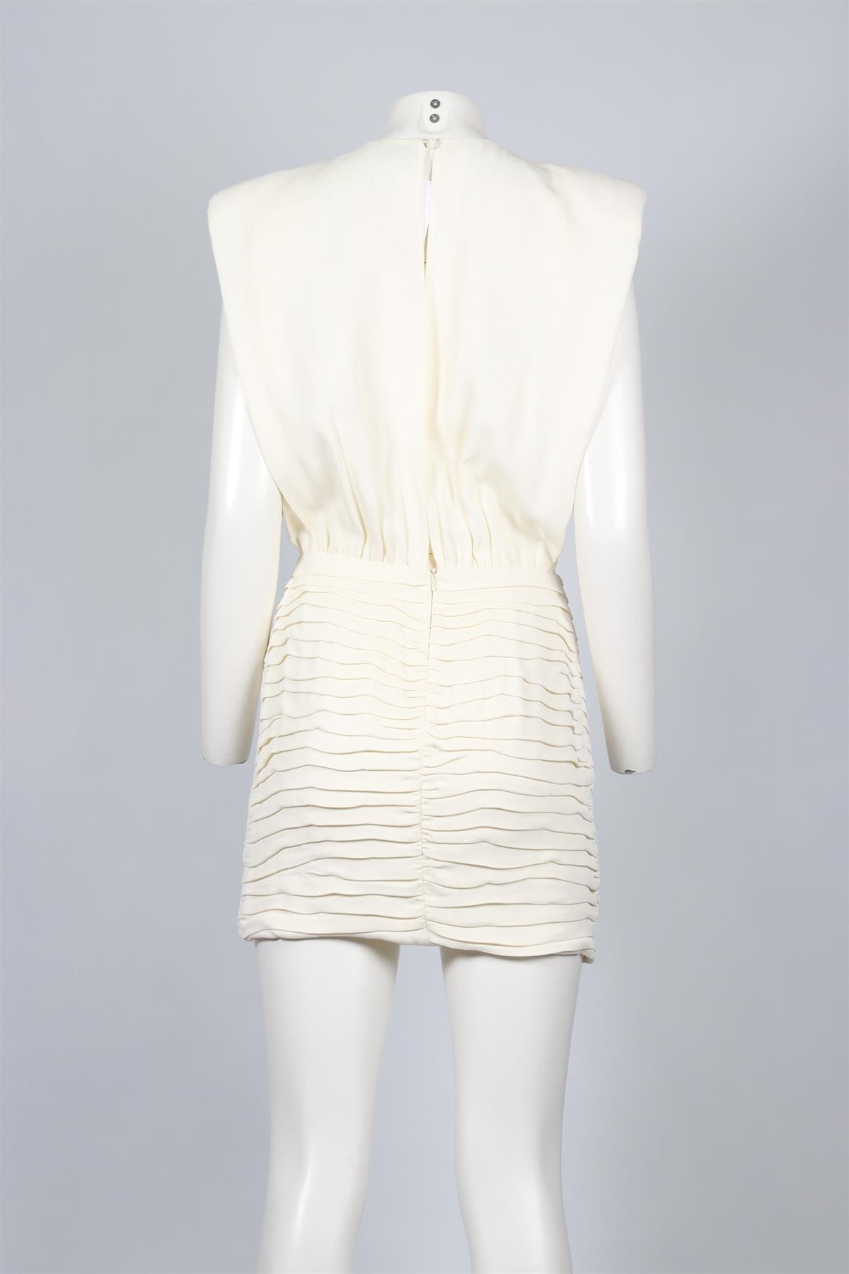 MAGDA BUTRYM CREAM CREPE MINI DRESS FR 36 UK 8