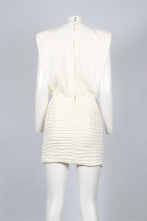 MAGDA BUTRYM CREAM CREPE MINI DRESS FR 36 UK 8