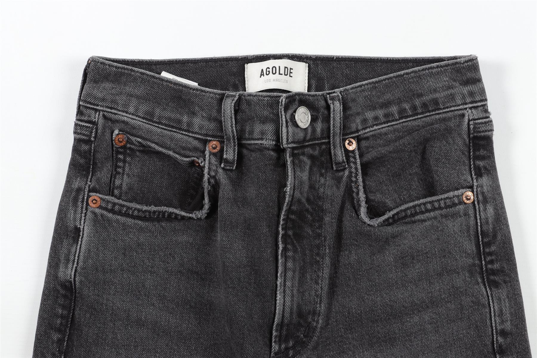 AGOLDE BLACK HIGH RISE STRAIGHT LEG JEANS W24 UK 6