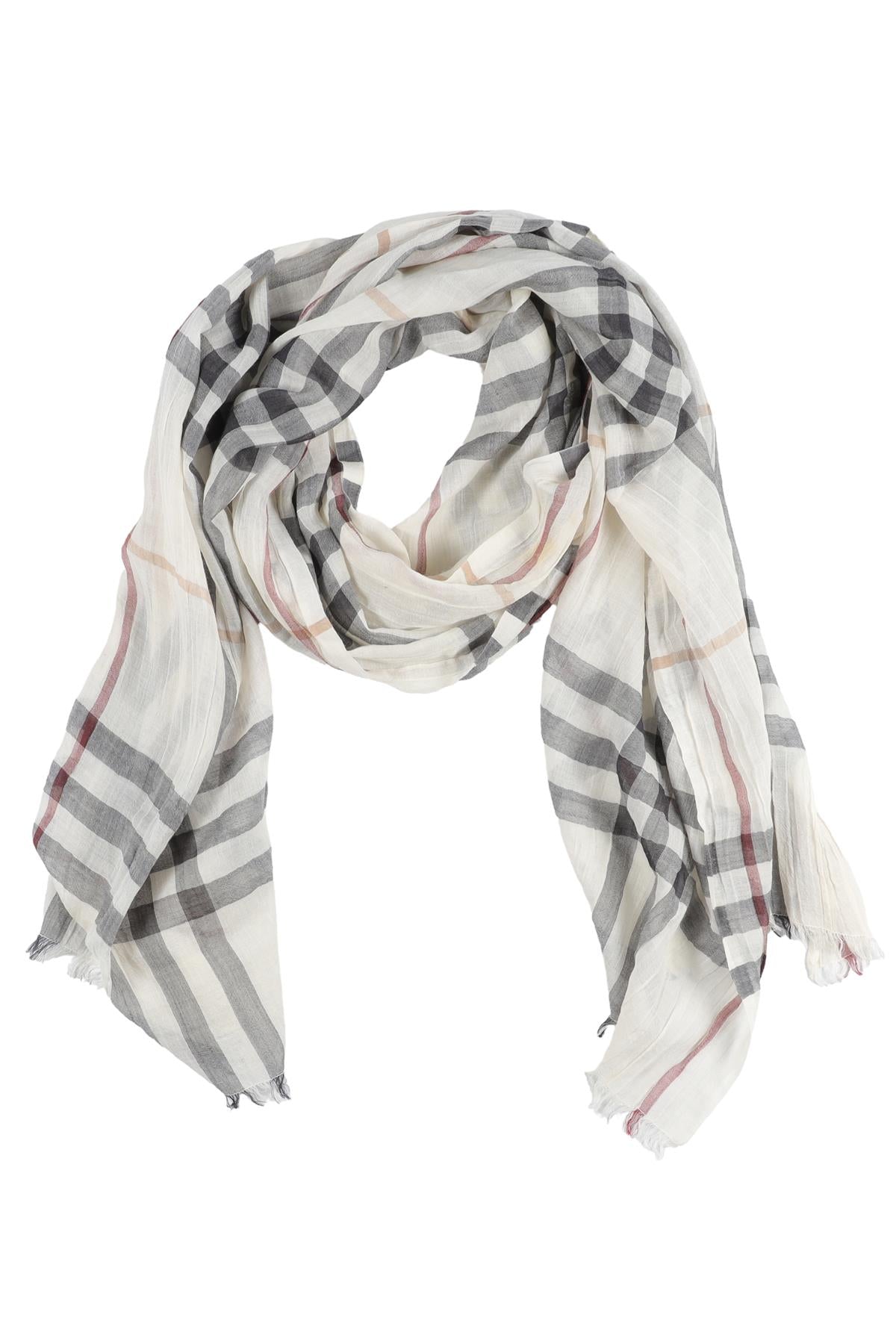 BURBERRY CREAM WOOL SCARF ONE SIZE