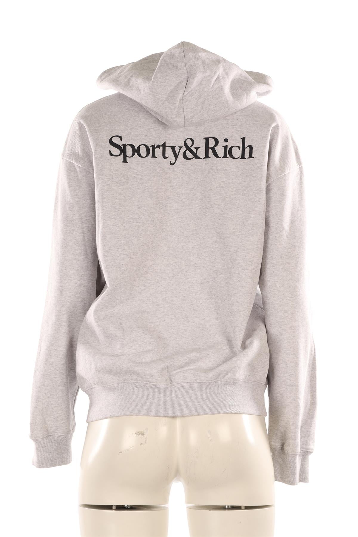 SPORTY & RICH + YANKEES GREY COTTON HOODIE SMALL