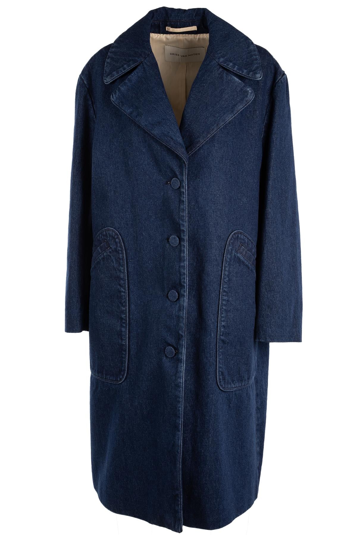 DRIES VAN NOTEN BLUE DENIM COAT LARGE