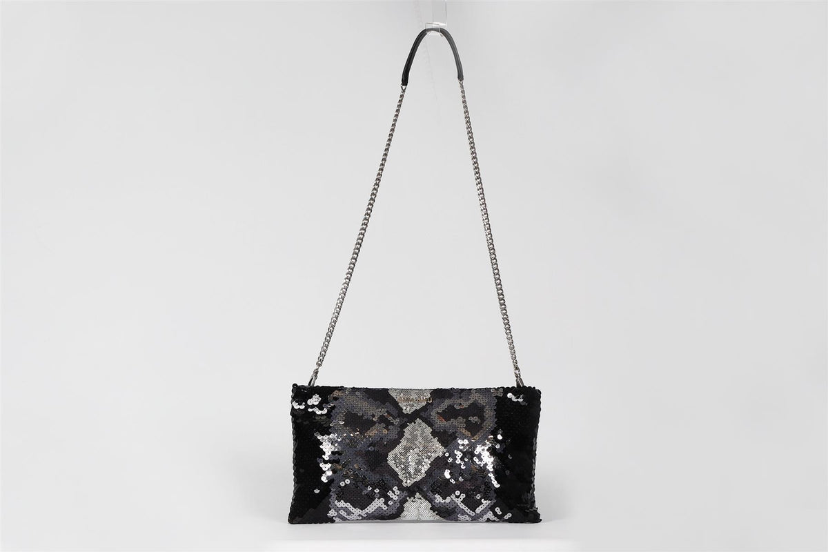 MIU MIU SEQUIN AND SATIN CLUTCH