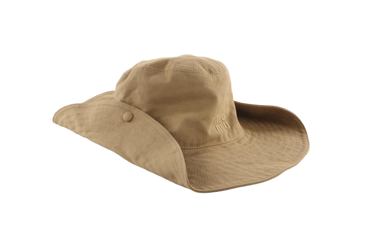 MIU MIU BEIGE COTTON HAT SMALL