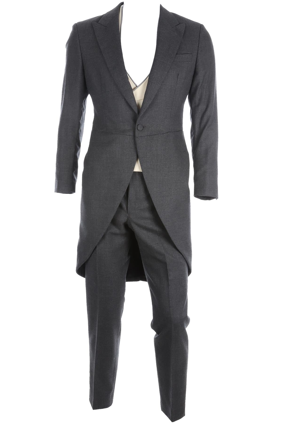 FAVOURBROOK LONDON GREY MENS WOOL THREE PIECE SUIT UK/US 36 FR 36 IT 46