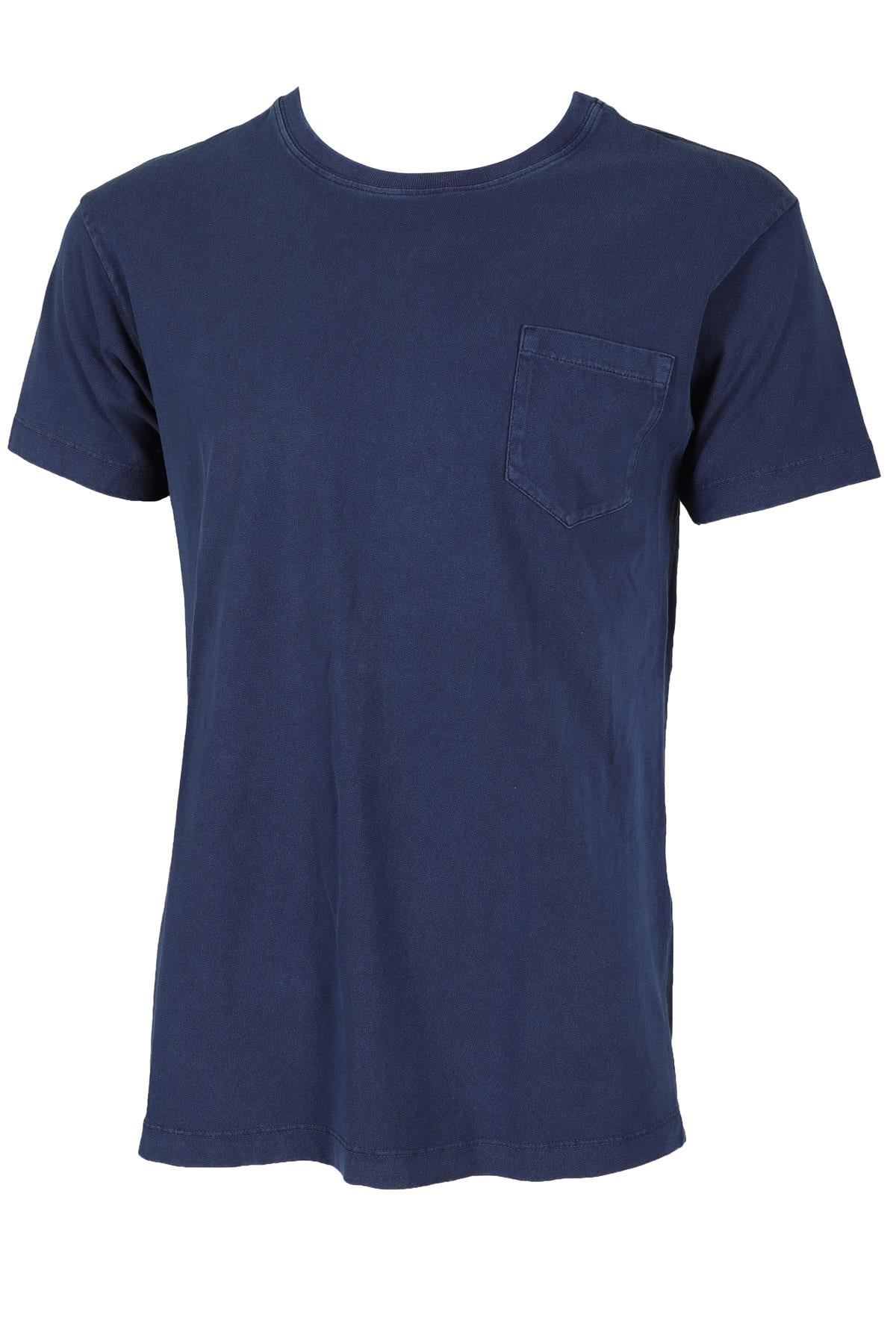 THOM SWEENEY NAVY MEN'S COTTON T-SHIRT LARGE
