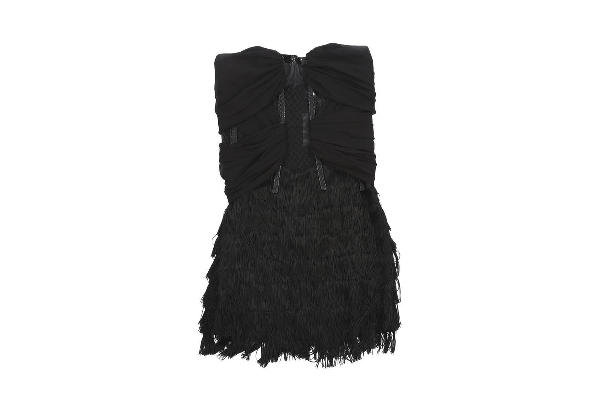 DSQUARED2 BLACK SILK MINI DRESS IT 40 UK 8