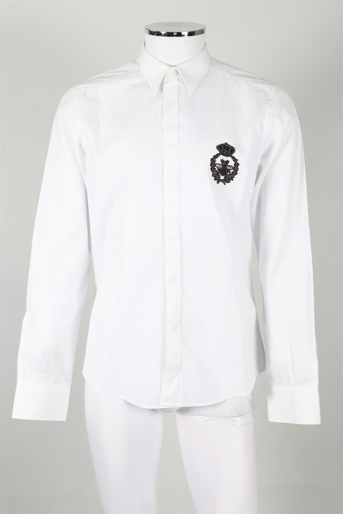 DOLCE & GABBANA GOLD WHITE MEN'S COTTON SHIRT SIZE 16 XXLARGE