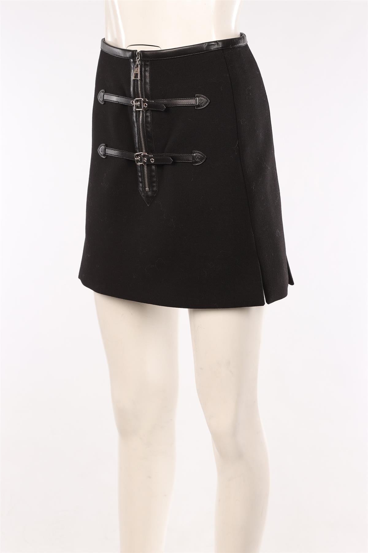 LOUIS VUITTON BLACK WOOL MINI SKIRT FR 36 UK 8