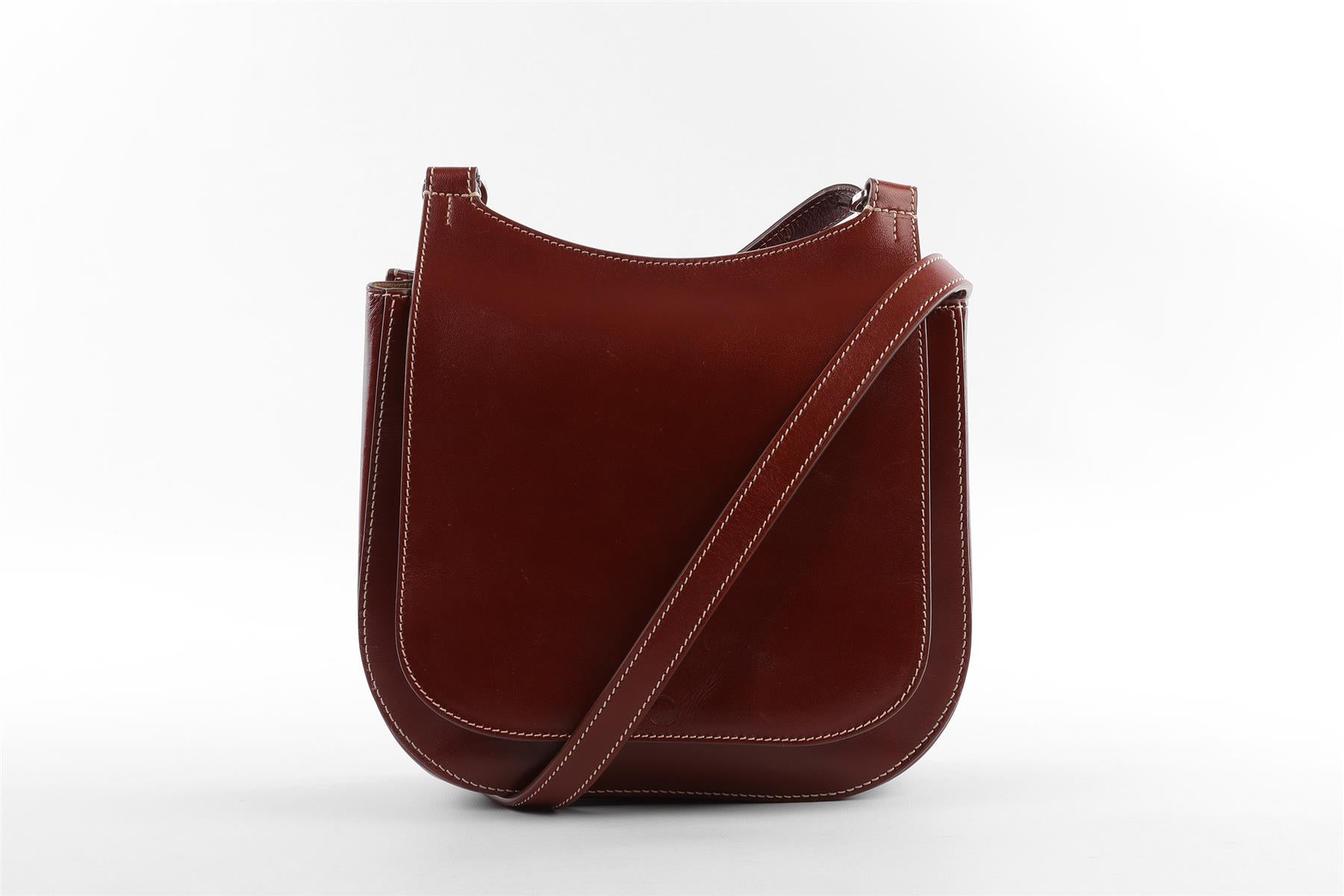 THE ROW BROWN HUNTING 9 LEATHER SHOULDER BAG