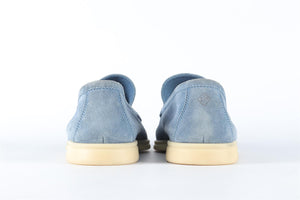 LORO PIANA BLUE MEN'S SUMMER WALK SUEDE LOAFERS EU 42 UK 8 US 9