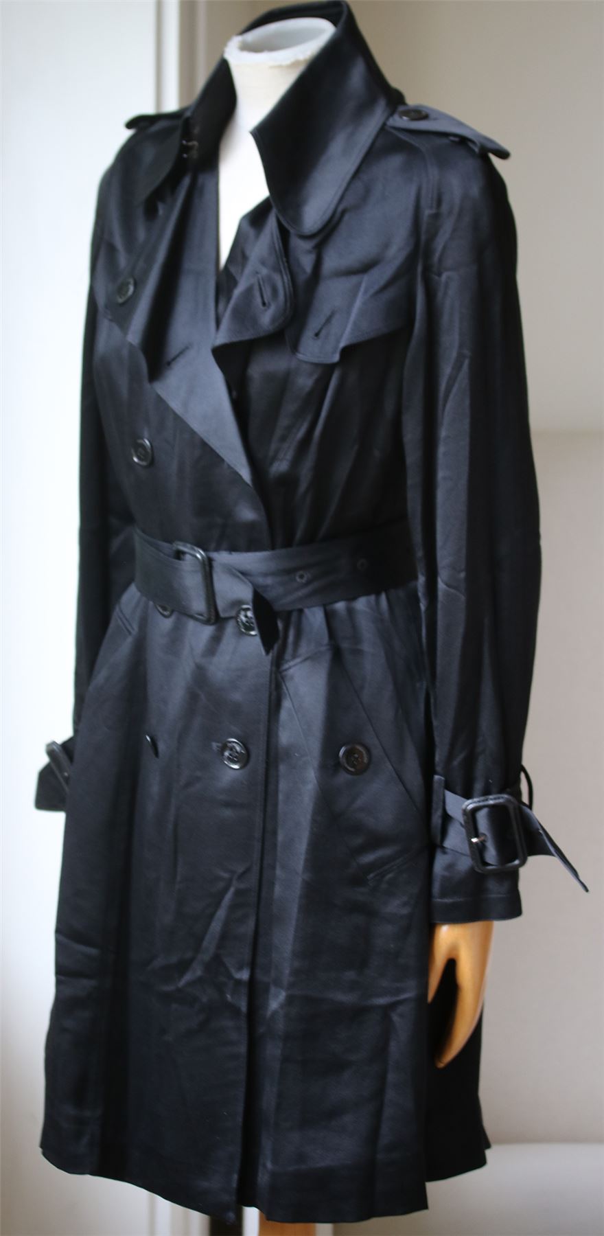BURBERRY SILK CREPE DE CHINE TRENCH COAT UK 10