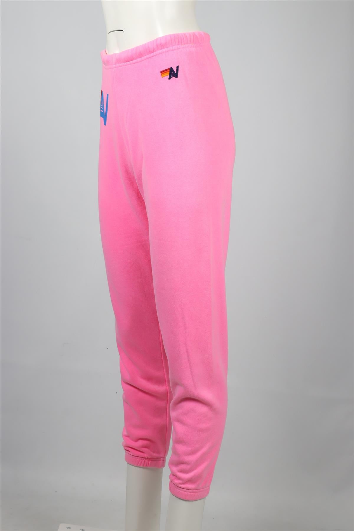 AVIATOR NATION PINK COTTON BLEND TRACK PANTS XSMALL