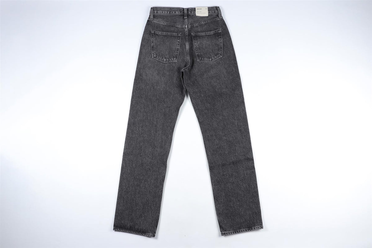 AGOLDE BLACK HIGH RISE STRAIGHT LEG JEANS W24 UK 6