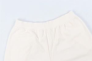 ALO YOGA CREAM COTTON SHORTS LARGE