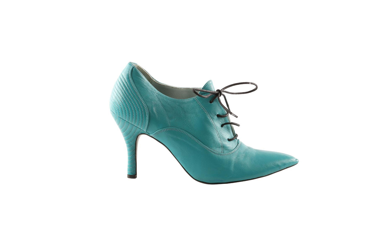 PREEN BY THORNTON BREGAZZI BLUE LEATHER ANKLE BOOTS EU 39 UK 6 US 9