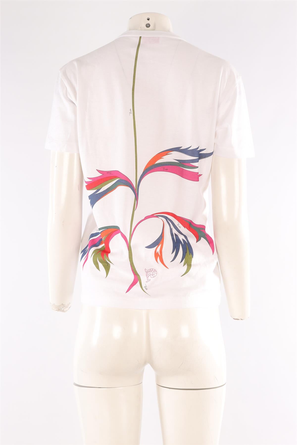 PUCCI WHITE COTTON T-SHIRT SMALL