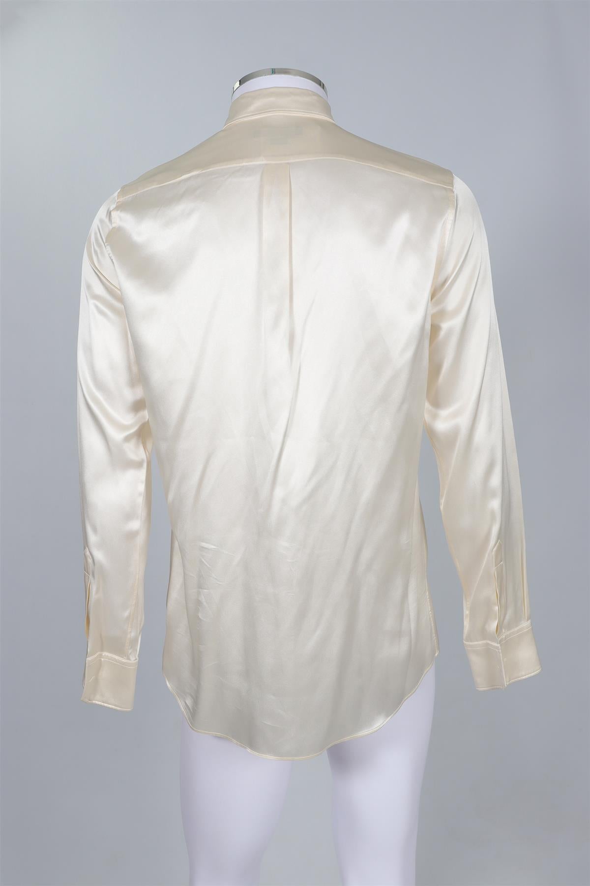 DOLCE & GABANNA IVORY MEN'S MARTINI SILK SHIRT EU 39 UK 38