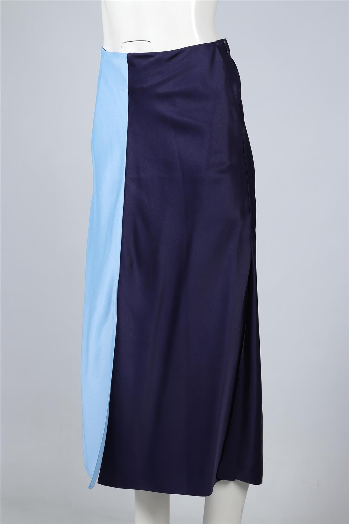 JONATHAN SAUNDERS BLUE SATIN SKIRT IT 42 UK 10