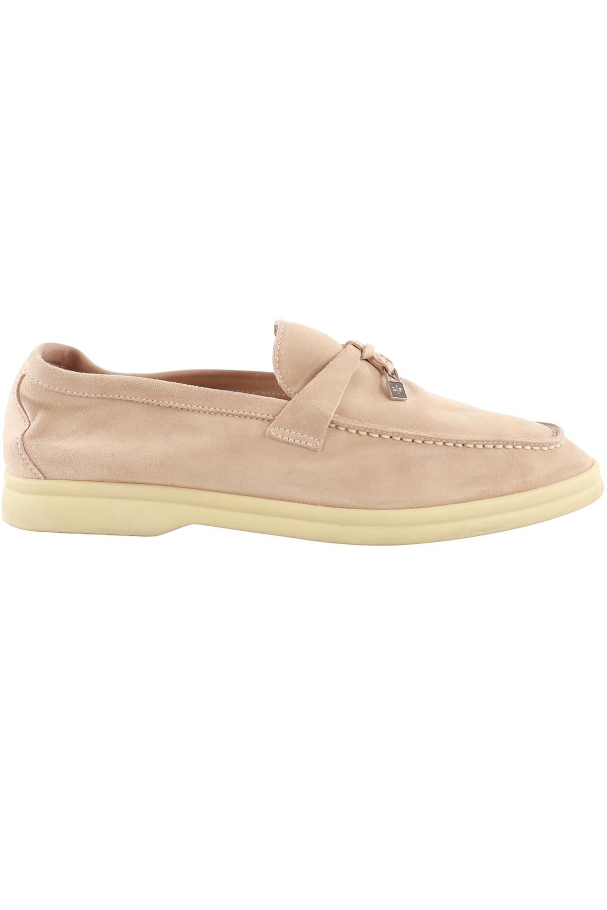 LORO PIANA BEIGE SUMMER WALKS SUEDE LOAFERS EU 38 UK 5 US 8