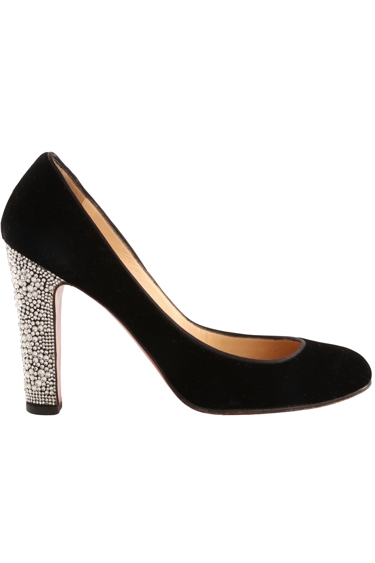 CHRISTIAN LOUBOUTIN BLACK VELVET PUMPS EU 40.5 UK 7.5 US 10.5