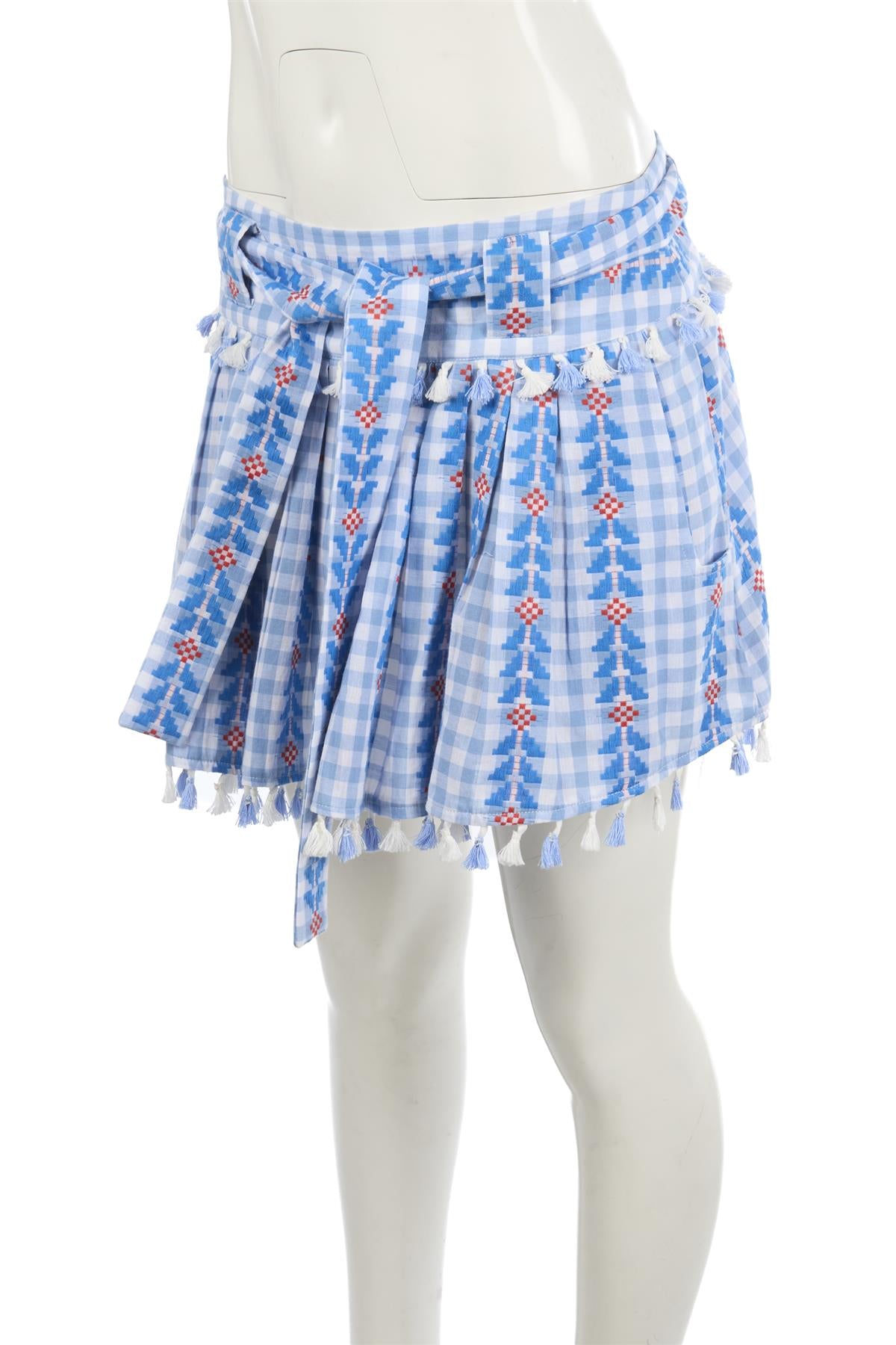 DODO BAR OR BLUE COTTON MINI SKIRT SMALL