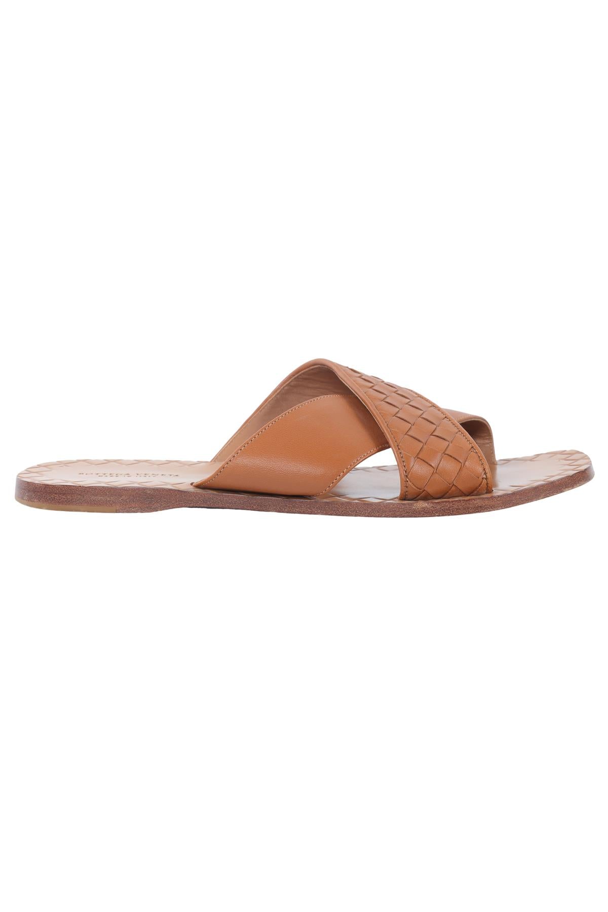 BOTTEGA VENETA BROWN LEATHER SANDALS EU 38 UK 5 US 8