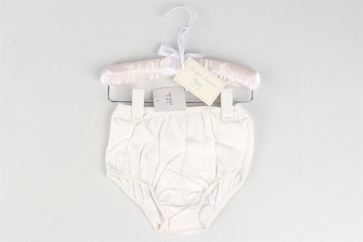 RALPH LAUREN WHITE BABY GIRLS DRESS AND BLOOMERS 18 MONTHS