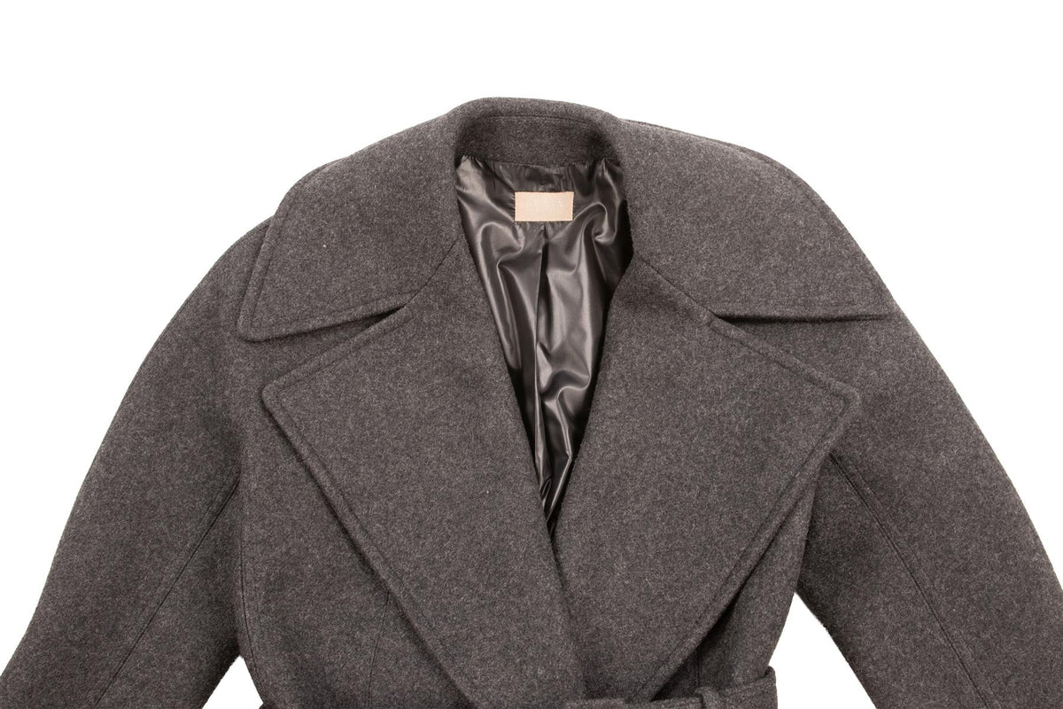 ALAÏA GREY WOOL COAT FR 38 UK 10