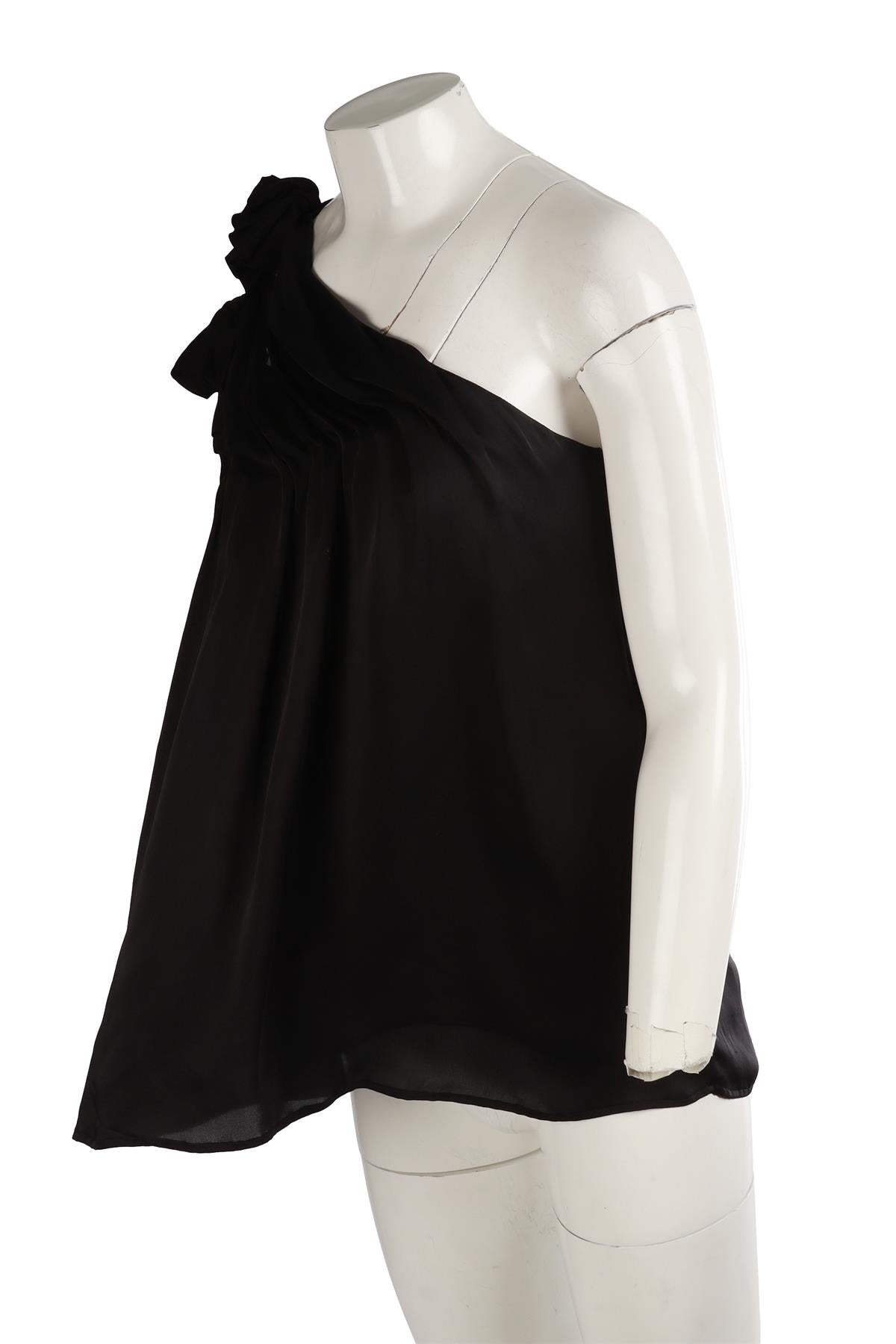 CHLOÉ BLACK SILK TOP MEDIUM