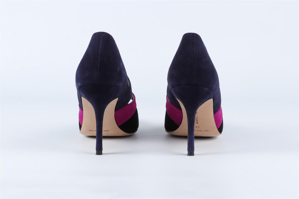 MANOLO BLAHNIK BLACK SUEDE PUMPS EU 38 UK 5 US 8