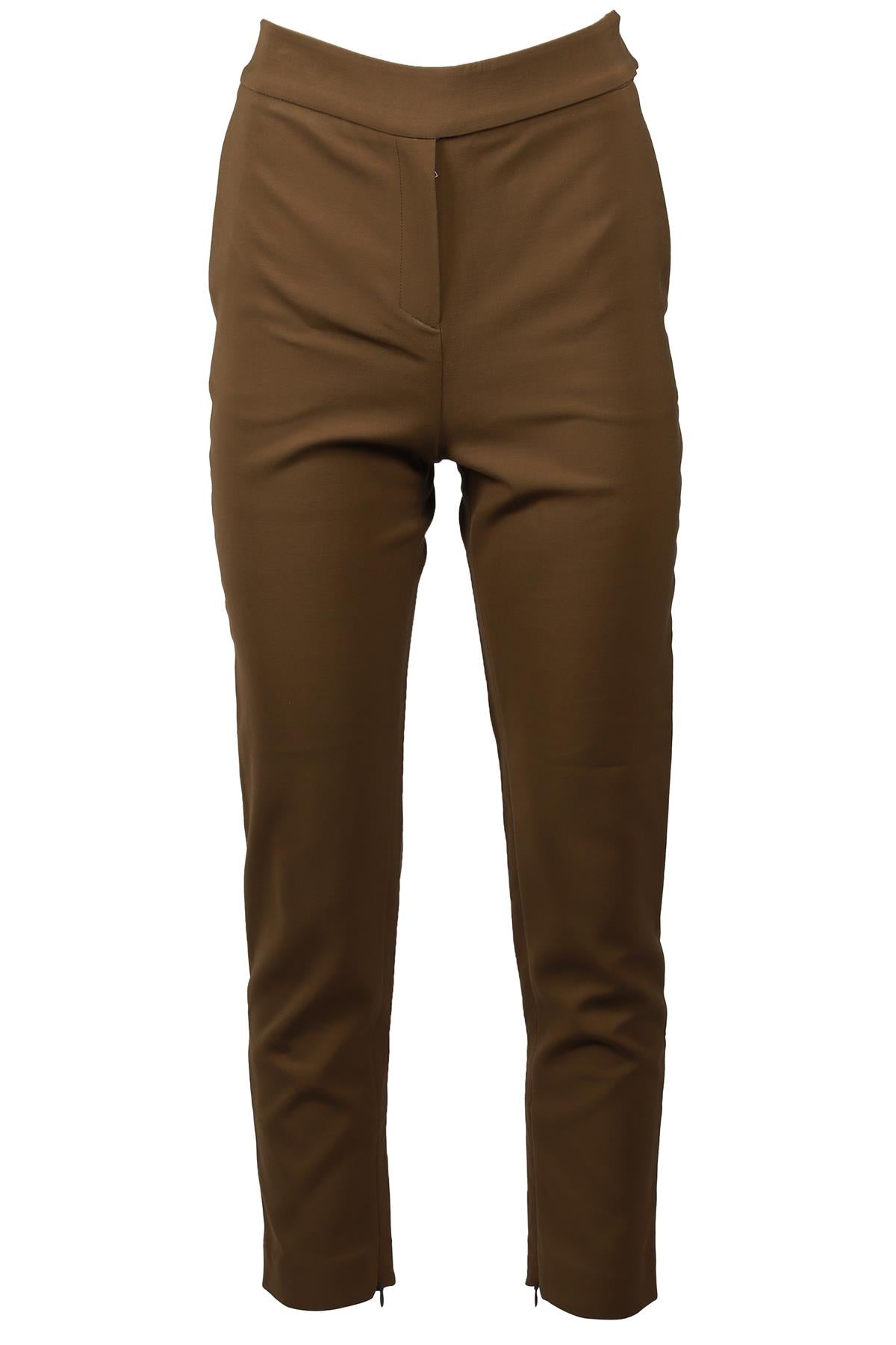 ALEXANDRE VAUTHIER GREEN WOOL BLEND STRAIGHT LEG PANTS FR 36 UK 8