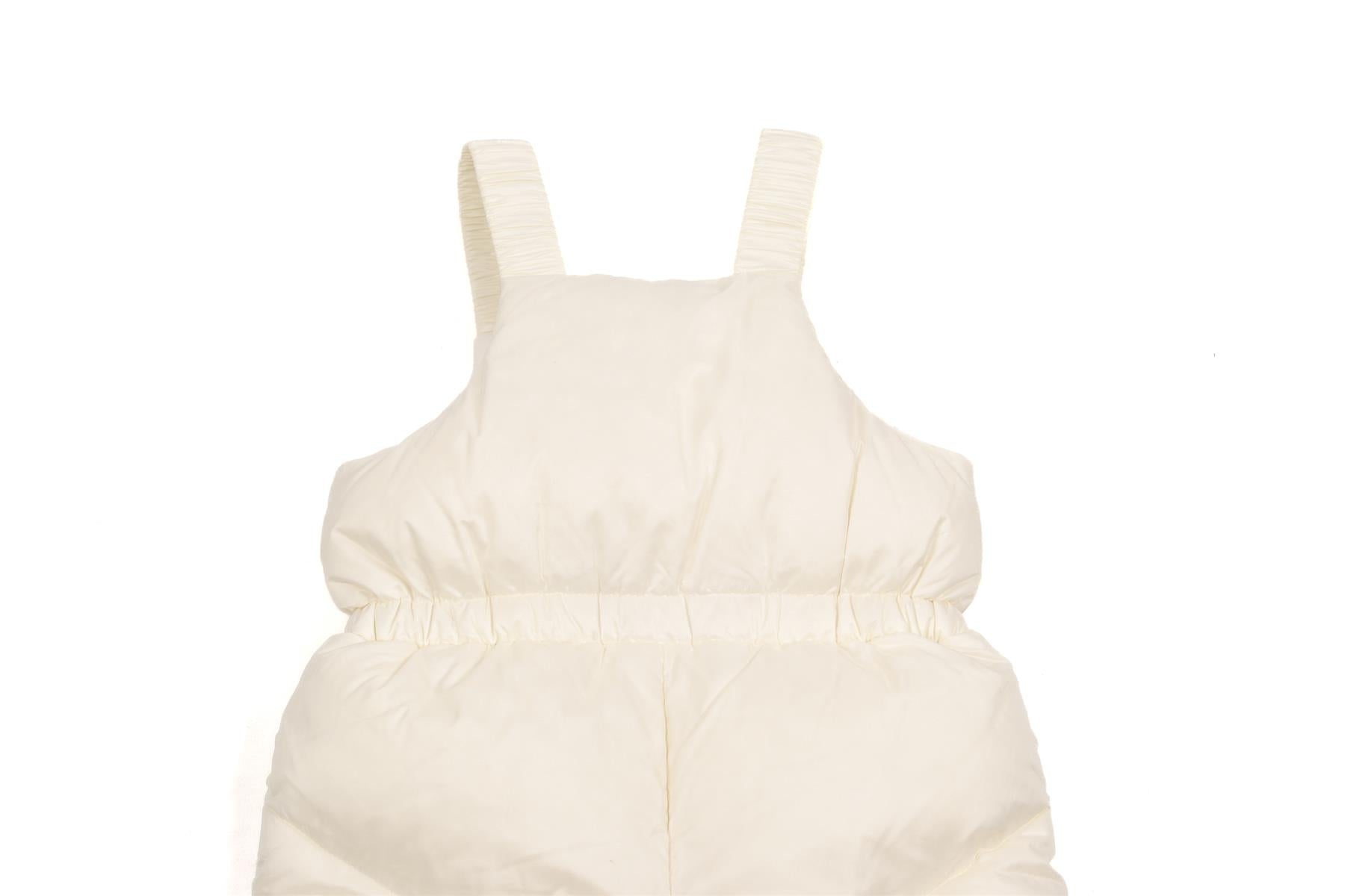 MONCLER WHITE BABY GIRLS SALOPETTES 12-18 MONTHS