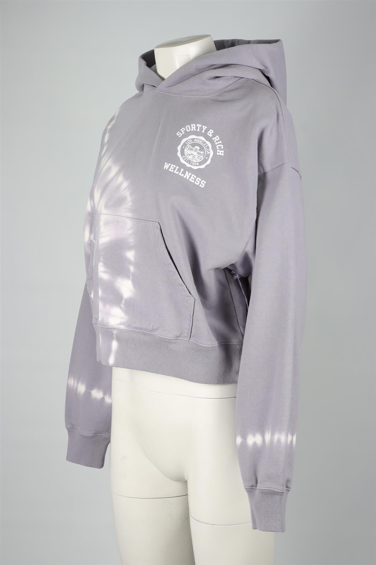 SPORTY & RICH PURPLE COTTON HOODIE LARGE