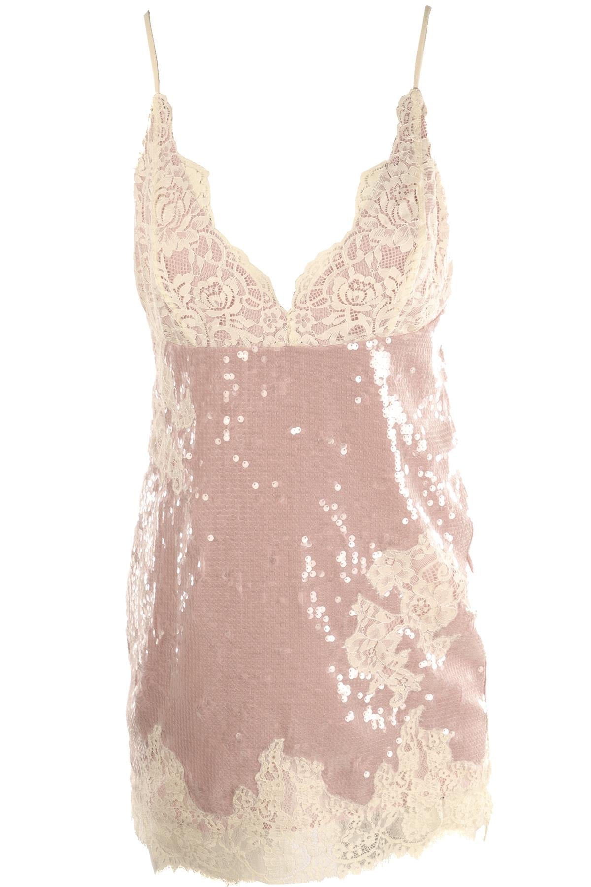 REFORMATION PINK SEQUIN MINI DRESS MEDIUM