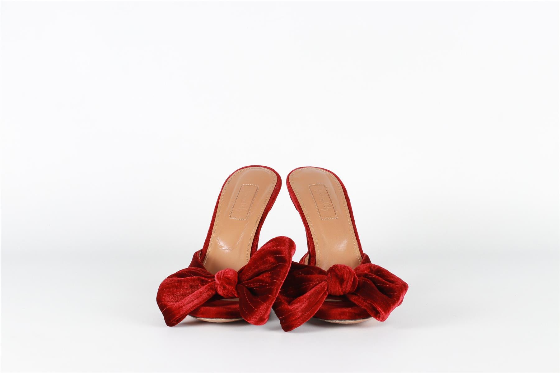 JOHANNA ORTIZ RED VELVET MULES EU 39 UK 6 US 9