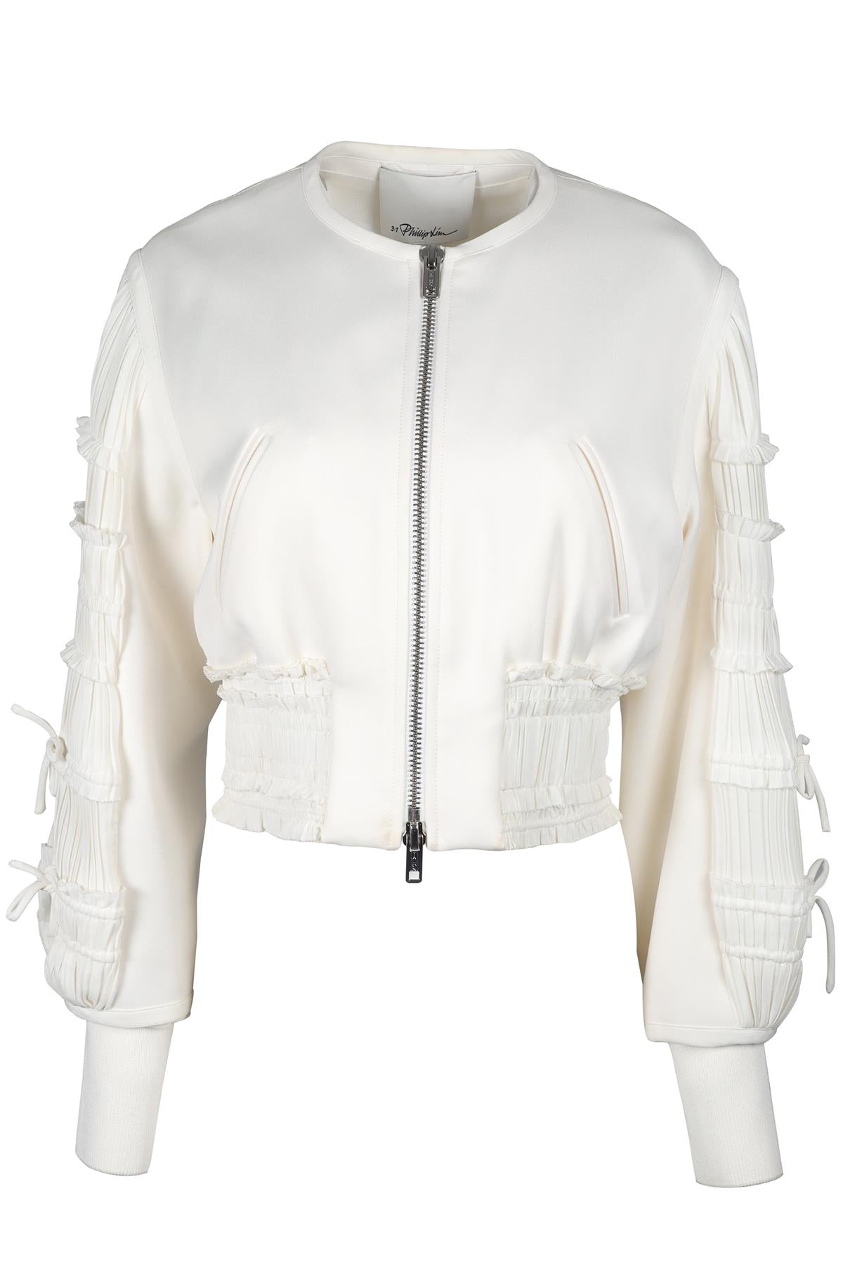 3.1 PHILLIP LIM IVORY CREPE JACKET US 2 UK 6