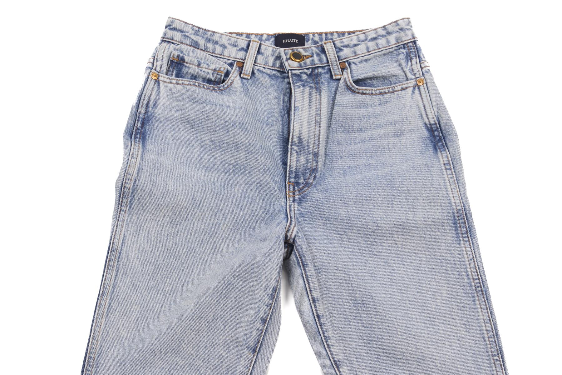 KHAITE BLUE DARIA HIGH RISE STRAIGHT LEG JEANS UK 8-10