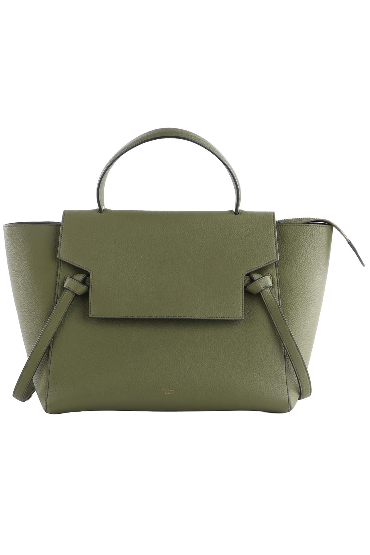 CELINE GREEN MICRO BELT LEATHER TOTE BAG