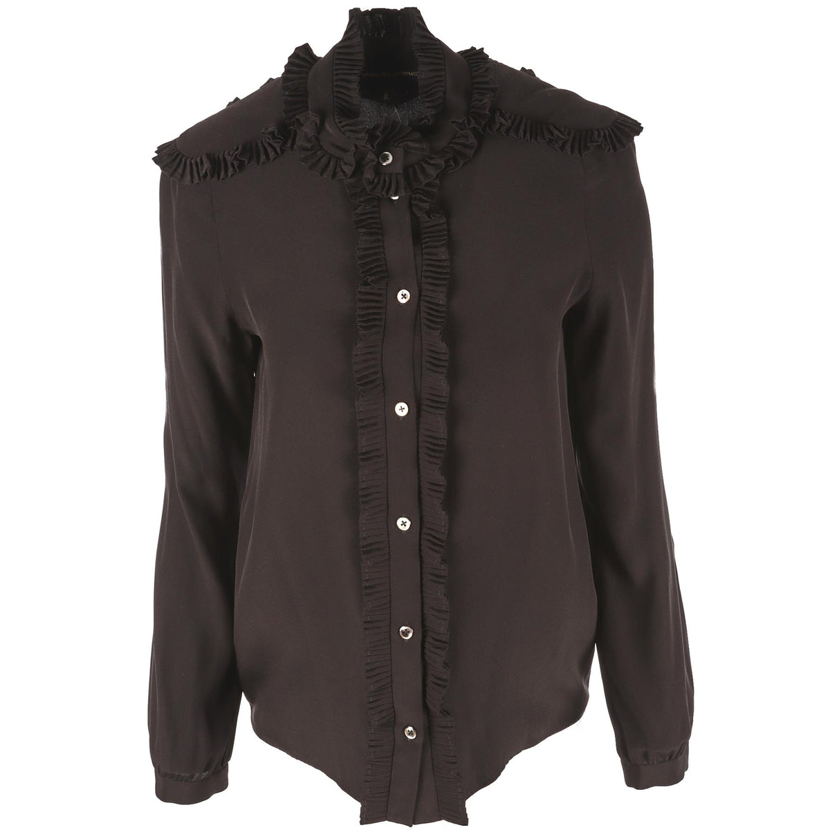 VANESSA SEWARD BLACK SILK SHIRT FR 38 UK 10
