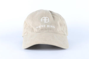 ANINE BING KHAKI COTTON BASEBALL CAP ONE SIZE