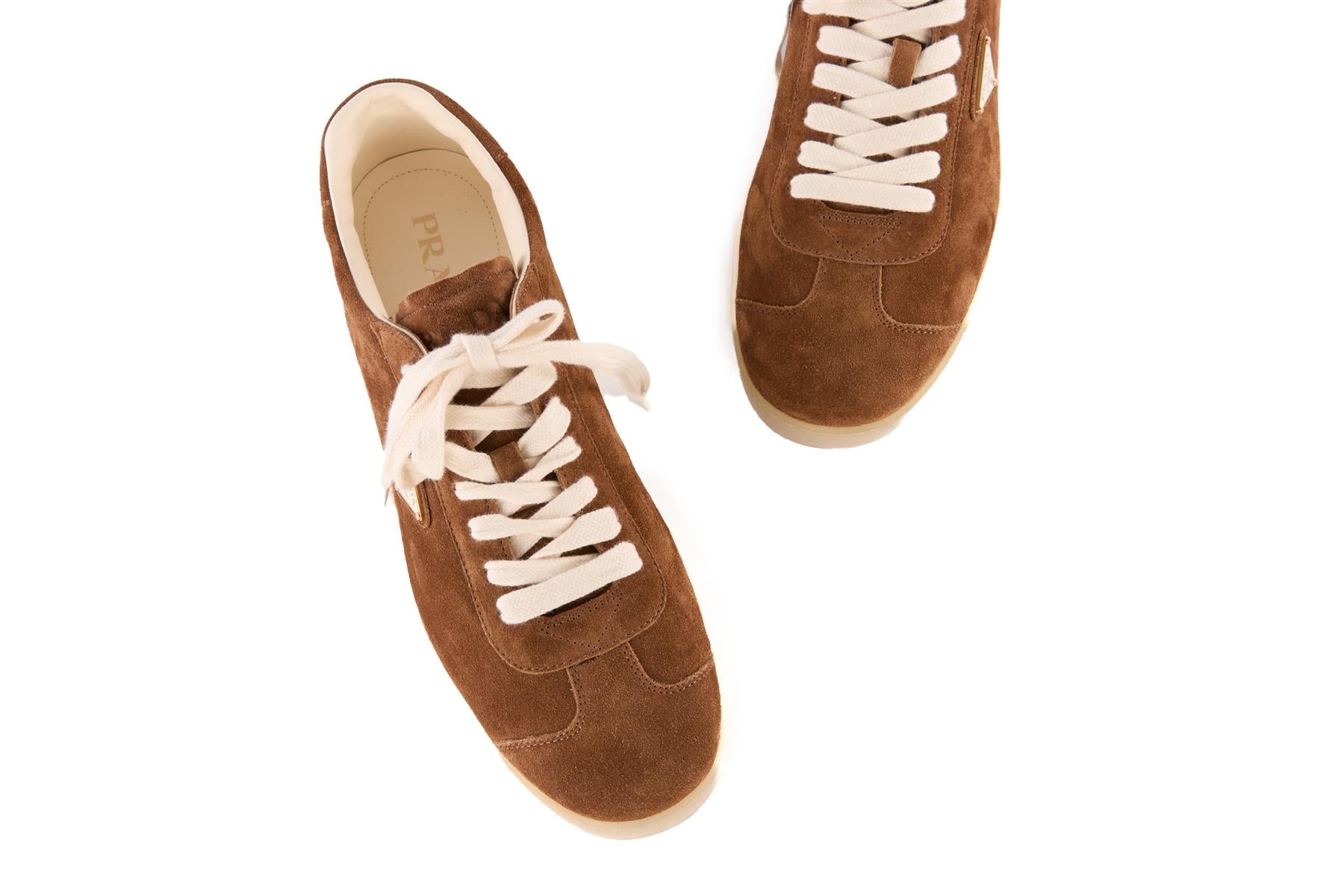 PRADA BROWN MEN'S LANE SUEDE SNEAKERS EU 43.5 UK 9.5 US 10.5