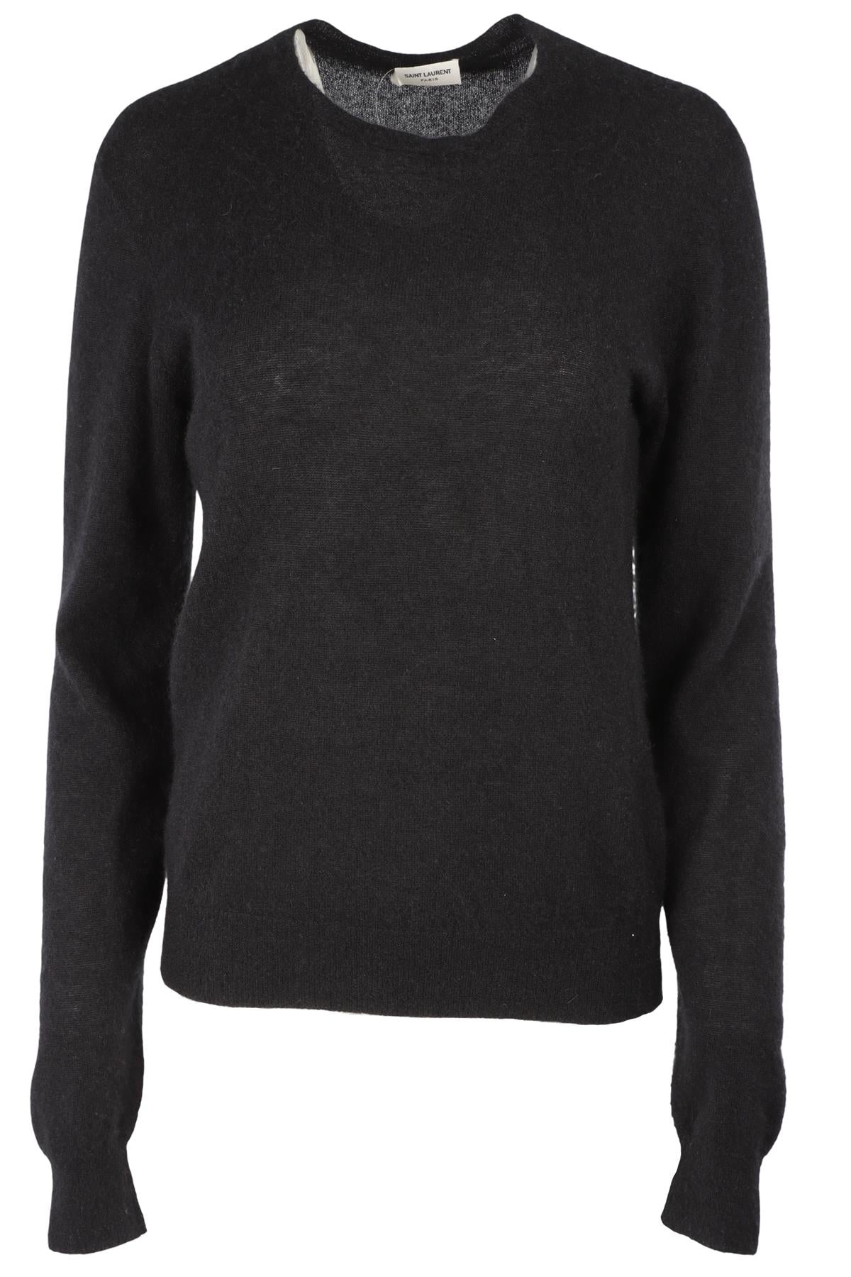SAINT LAURENT BLACK MOHAIR SWEATER SMALL