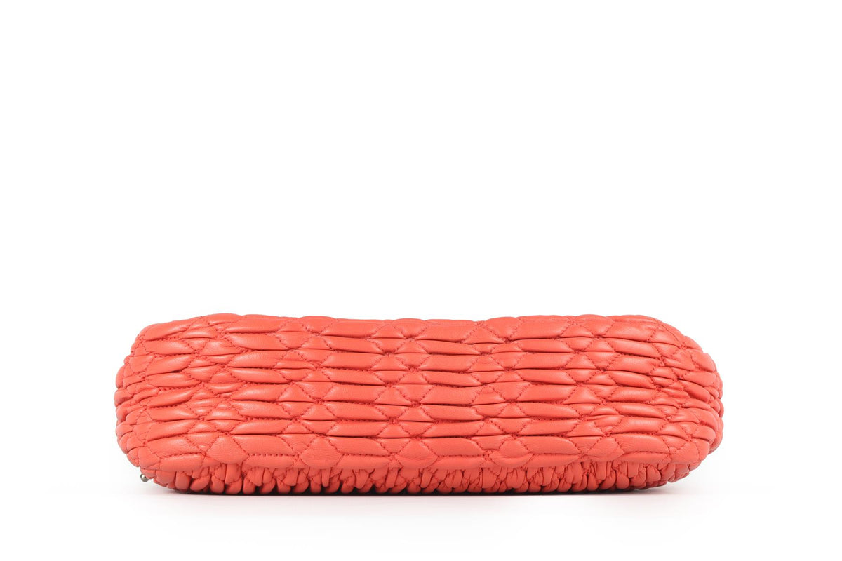 MIU MIU CORAL MATELASSÉ LEATHER SHOULDER BAG